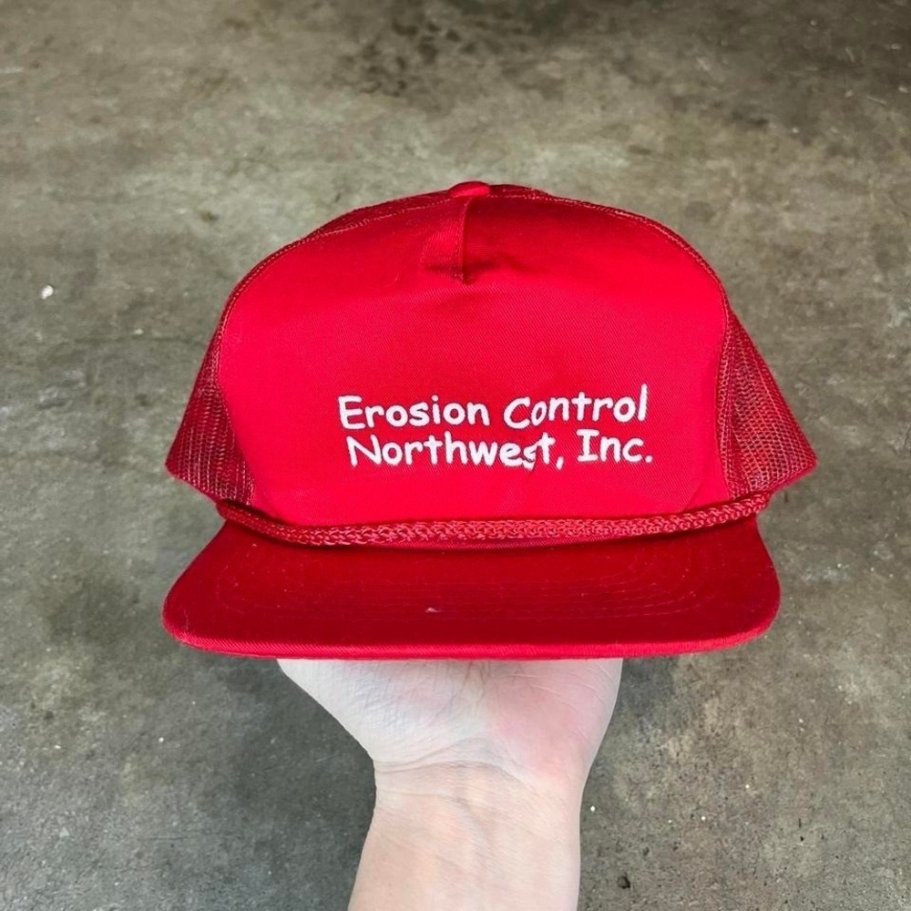 80s Erosion Control Northwest trucker‎ hat in red and white